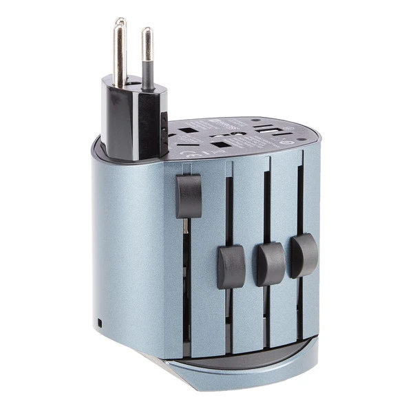 SKROSS ALPHA BY SKROSS Reisestecker GREY METALLIC – Bild 3