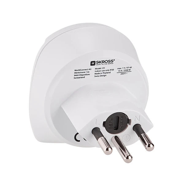 SKROSS EUROPE TO CH Reisestecker WHITE – Bild 2