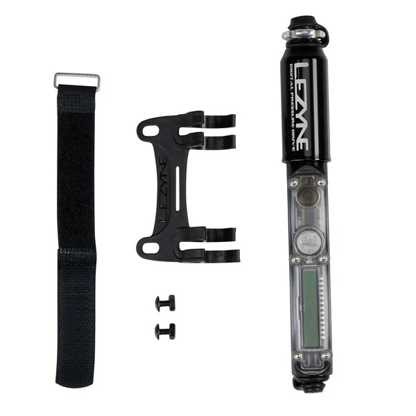 Lezyne MINIPUMPE CNC DIGITAL PRESSURE DRIVE, 120PSI Luftpumpe SCHWARZ-GLÄNZEND