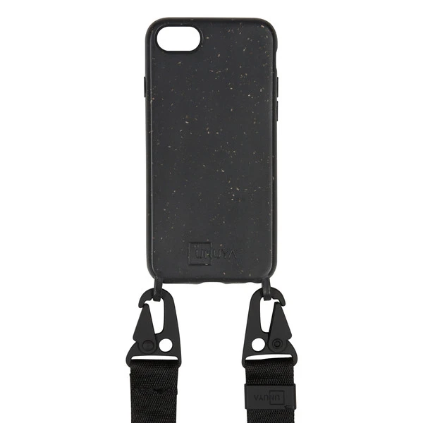 Unuya ALL BLACK-NACHHALTIGE HANDYKETTE MIT GURT Handytasche BLACK